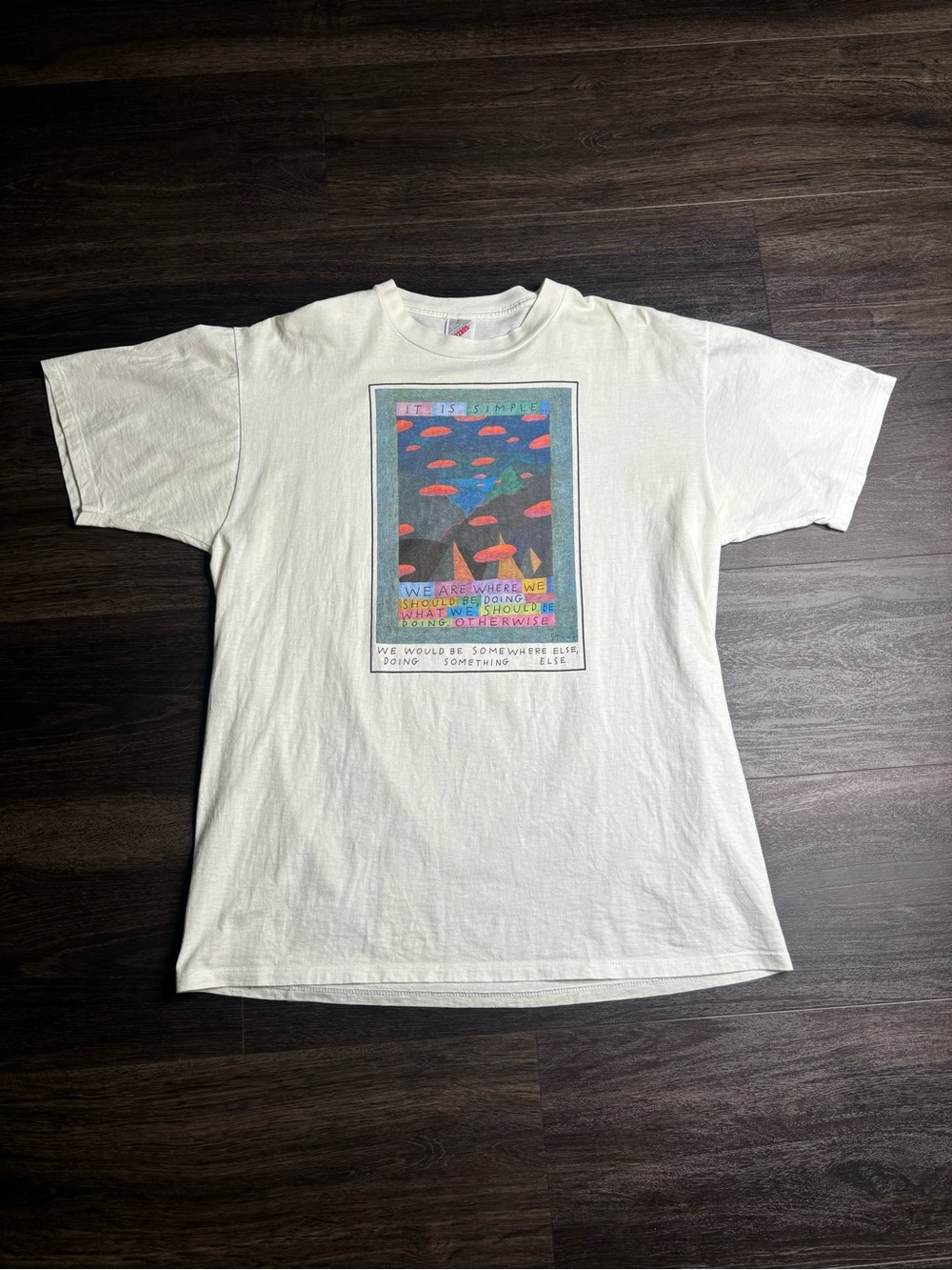 VTG Richard Stine T Shirt Mens It Is Simple Art Single Stitch 90s XL